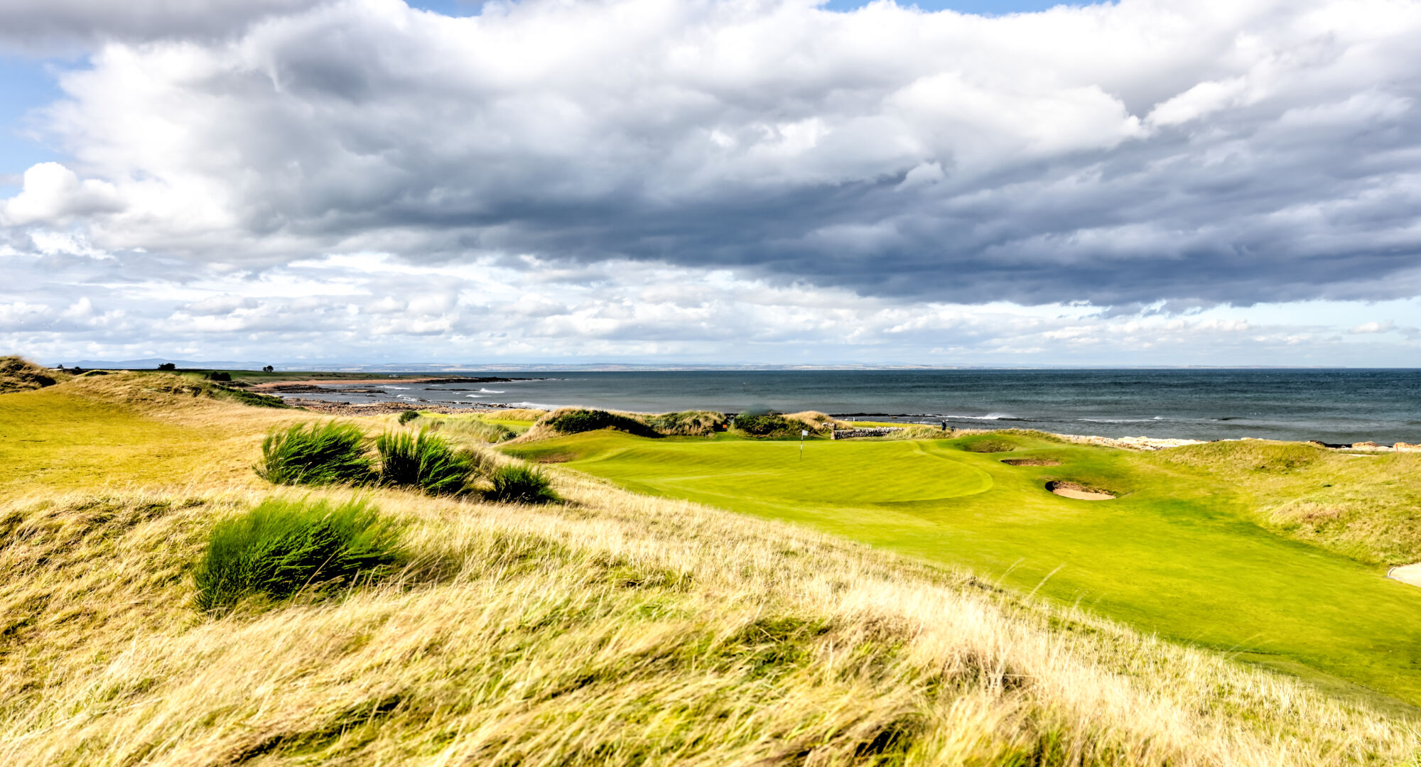 Landscape views of the Kingsbarns Golf Course on the outskirts of St Andrews Scotland